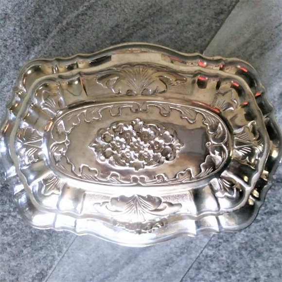 Vintage Vera Lucino Silver Plated Trinket Box - Picture 2 of 7